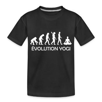 evolution yogi / cadeau humour yoga - T-shirt bio Premium Enfant - noir - Devant
