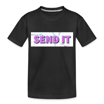 SEND IT Boxlogo - Kinder Premium Bio T-Shirt - Schwarz - Vorne