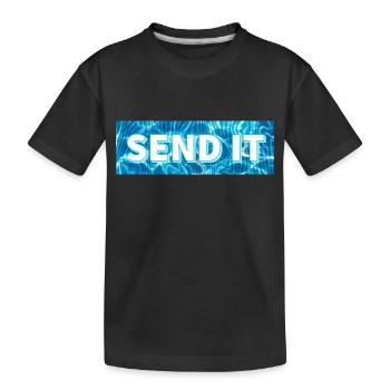 SEND IT Boxlogo - Kinder Premium Bio T-Shirt - Schwarz - Vorne