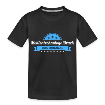 Medientechnologe Druck Design für stolze Profis - Kinder Premium Bio T-Shirt - Schwarz - Vorne