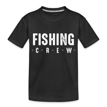 Fishing Crew - Kids' Premium Organic T-Shirt - black - Front