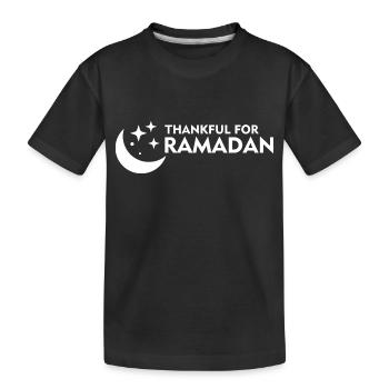 Thankful For Ramadan - Kids' Premium Organic T-Shirt - black - Front