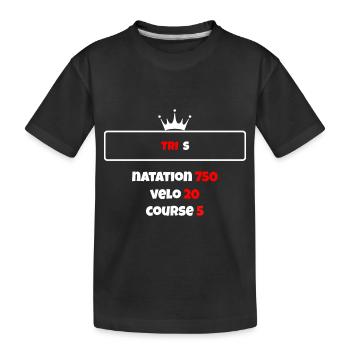T shirt triathlon Distance S Noir - T-shirt bio Premium Enfant - noir - Devant