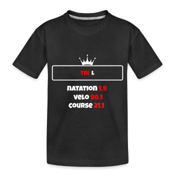 T shirt triathlon Distance L - T-shirt bio Premium Enfant - noir - Devant