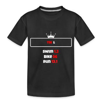 T shirt triathlon Distance L - T-shirt bio Premium Enfant - noir - Devant