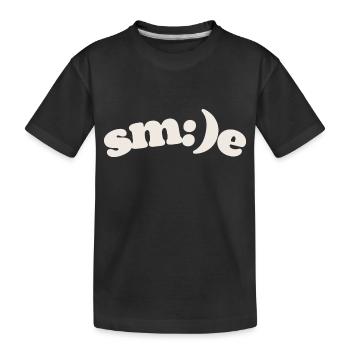 Smile - Kids' Premium Organic T-Shirt - black - Front
