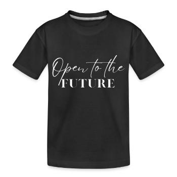 Offen für die Zukunft - Kinder Premium Bio T-Shirt - Schwarz - Vorne