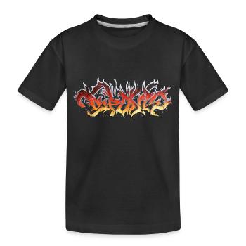 FIRE Graffiti - Kinder Premium Bio T-Shirt - Schwarz - Vorne