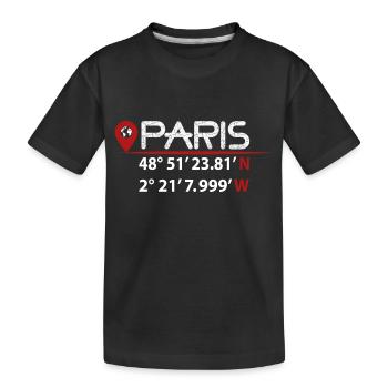 Coordonnées GPS de PARIS - T-shirt bio Premium Enfant - noir - Devant