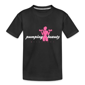 Pumping Beauty Pink - Kids' Premium Organic T-Shirt - black - Front
