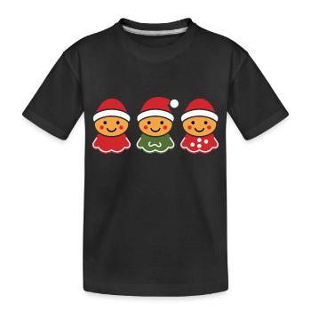 Bonhomme pain d'épice - T-shirt bio Premium Enfant - noir - Devant
