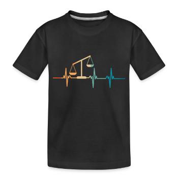 Heartbeat Balance - Kids' Premium Organic T-Shirt - black - Front