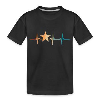 Battement de cœur étoile - T-shirt bio Premium Enfant - noir - Devant