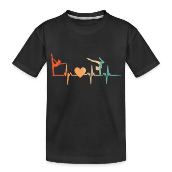 Battement de cœur gymnastique - T-shirt bio Premium Enfant - noir - Devant