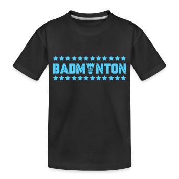 badminton - Kinder Premium Bio T-Shirt - Schwarz - Vorne