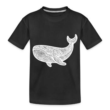 Grande baleine nageant Vintage créature de mer - T-shirt bio Premium Enfant - noir - Devant