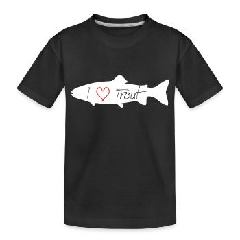 J’adore la truite blanche - T-shirt bio Premium Enfant - noir - Devant