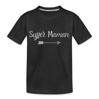 super maman argenté - cadeau maman - T-shirt bio Premium Enfant - noir - Devant
