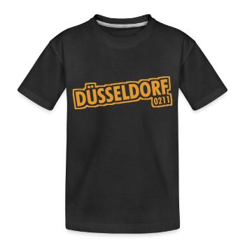 Düsseldorf - 0211 - Vorwahl - NRW - Ruhrpott - Kinder Premium Bio T-Shirt - Schwarz - Vorne
