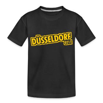 Düsseldorf - 0211 - Vorwahl - NRW - Ruhrpott - Kinder Premium Bio T-Shirt - Schwarz - Vorne