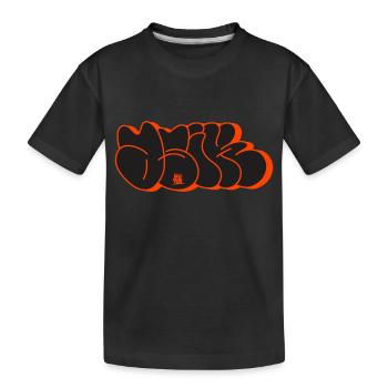 Asik Graffiti Throwup Simple Style Alphabet - Kinder Premium Bio T-Shirt - Schwarz - Vorne
