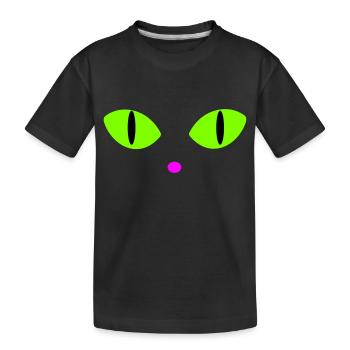 Green Cat's Eyes - Kids' Premium Organic T-Shirt - black - Front