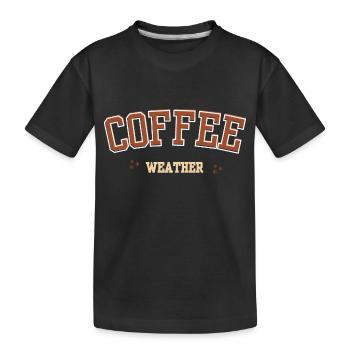 Kaffee-Wetter - Kinder Premium Bio T-Shirt - Schwarz - Vorne