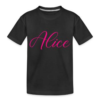 Name Alice - Kids' Premium Organic T-Shirt - black - Front