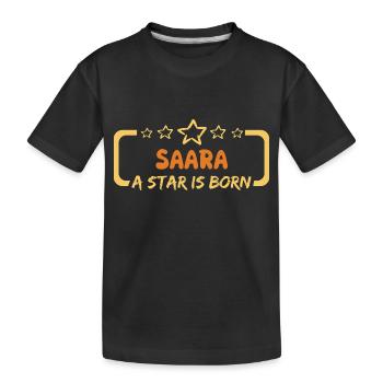 Hero Saara - Kids' Premium Organic T-Shirt - black - Front