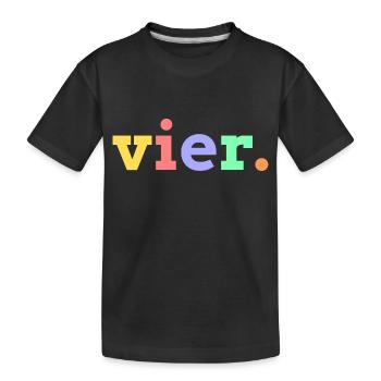 vier 4. Geburtstag - Kinder Premium Bio T-Shirt - Schwarz - Vorne