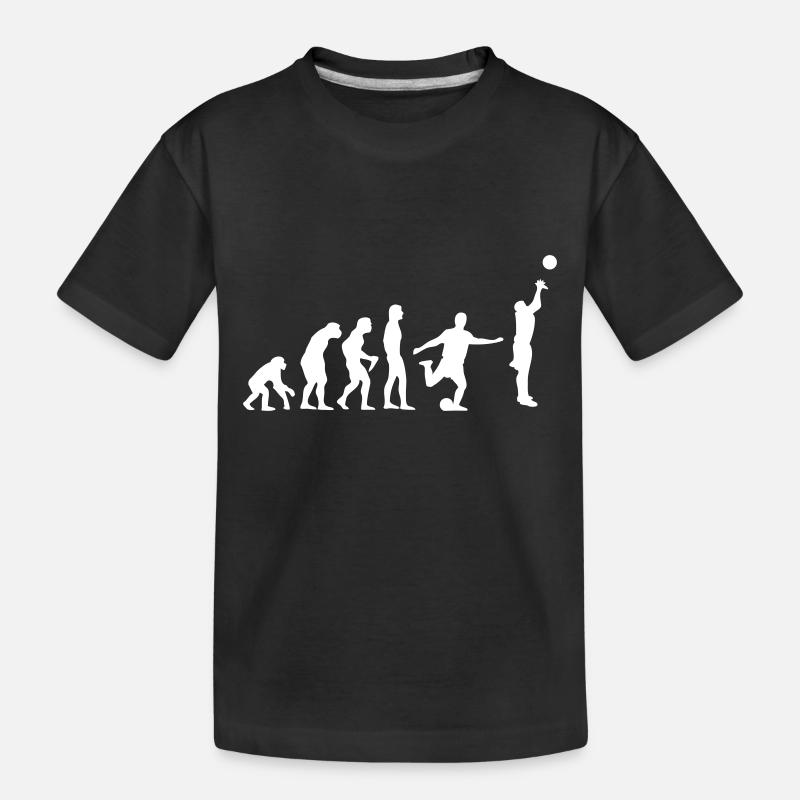 Basketball Evolution Fussball - Kinder Premium Bio T-Shirt - Schwarz