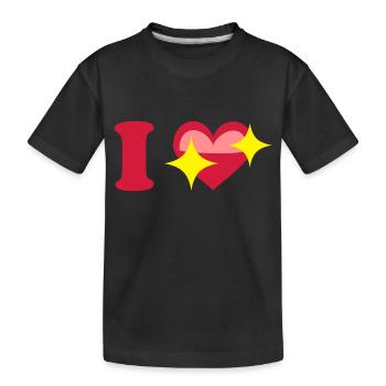 I love - Kinder Premium Bio T-Shirt - Schwarz - Vorne