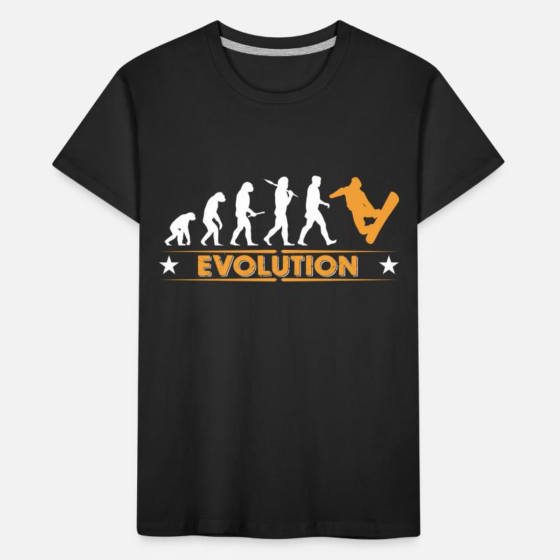 Snowboard Evolution - orange/weiss Kinder Premium Bio T-Shirt