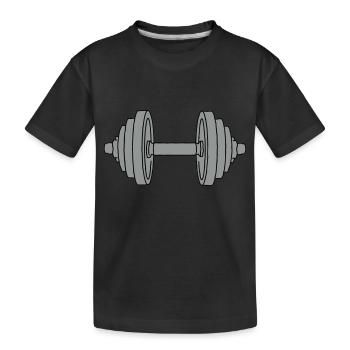 HANTEL Krafttraining 2 - Kinder Premium Bio T-Shirt - Schwarz - Vorne