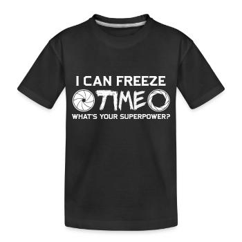Photographer Photograph photo - Kids' Premium Organic T-Shirt - black - Front