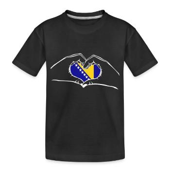 Ich liebe Bosnien und Herzegowina - Herz Hände - Kinder Premium Bio T-Shirt - Schwarz - Vorne