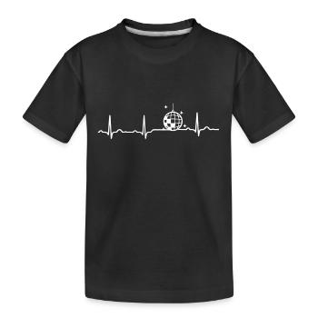 GESCHENK - EKG HERZLINIE DISCOKUGEL White - Kinder Premium Bio T-Shirt - Schwarz - Vorne