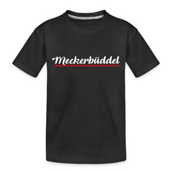 Meckerbüdel | Plattdeutsch Norddeutsch Norden Nord - Kinder Premium Bio T-Shirt - Schwarz - Vorne