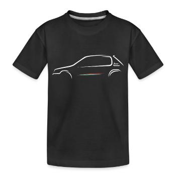 Skizze 205 Rallye - Kinder Premium Bio T-Shirt - Schwarz - Vorne