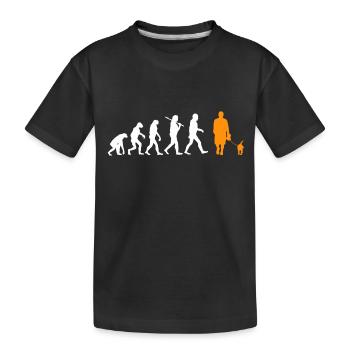 Evolution Hund Dog spazieren gehen walk Geschenk - Kinder Premium Bio T-Shirt - Schwarz - Vorne