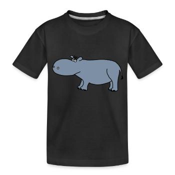 Nilpferd - Kinder Premium Bio T-Shirt - Schwarz - Vorne