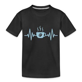 Koffein Kick - Kinder Premium Bio T-Shirt - Schwarz - Vorne