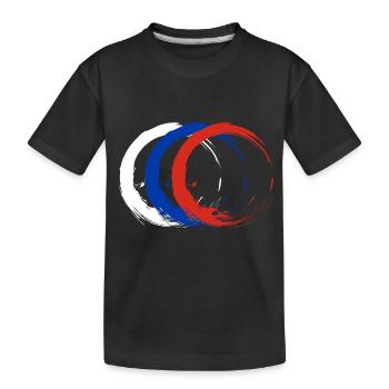 Circle brush flag russia flag colors vector - Kids' Premium Organic T-Shirt - black - Front