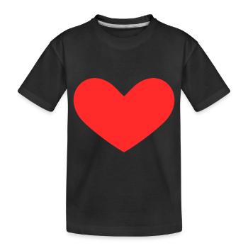 Heart of hearts symbol red - Kids' Premium Organic T-Shirt - black - Front