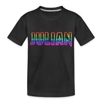 julian rs regenbogen - Kinder Premium Bio T-Shirt - Schwarz - Vorne