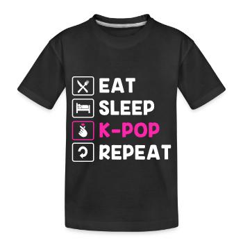 K-Pop - Kinder Premium Bio T-Shirt - Schwarz - Vorne