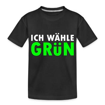 Ich wähle grün - Kinder Premium Bio T-Shirt - Schwarz - Vorne