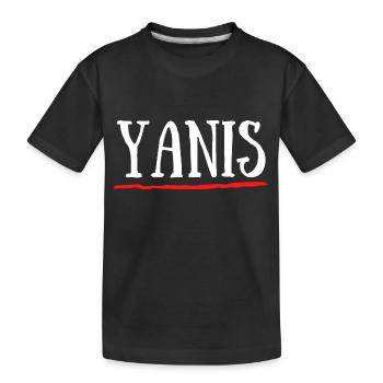 Yanis First Name Birth Birthday Gift - Kids' Premium Organic T-Shirt - black - Front