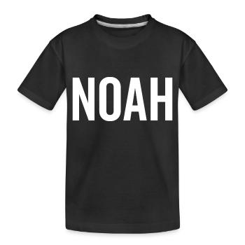 Noah Custom Name Font Text Birthday - Kids' Premium Organic T-Shirt - black - Front