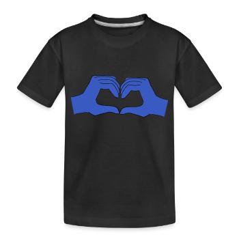herz blau - Kinder Premium Bio T-Shirt - Schwarz - Vorne